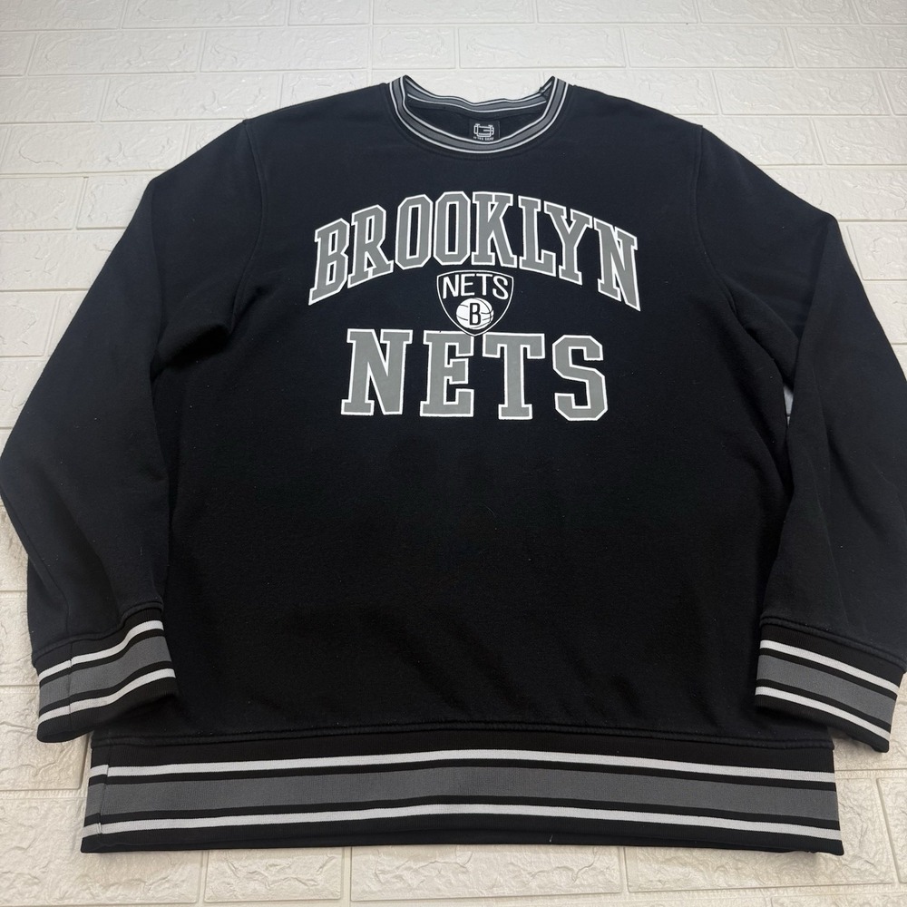ULTRA GAME Brooklyn Nets Sweatshirt Mens Medium Black NBA Basketball Sweatshirt
